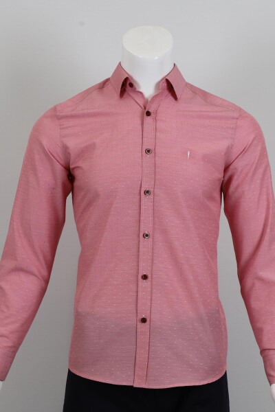 Uzun Kol Slim Fit Desenli Gömlek - 4