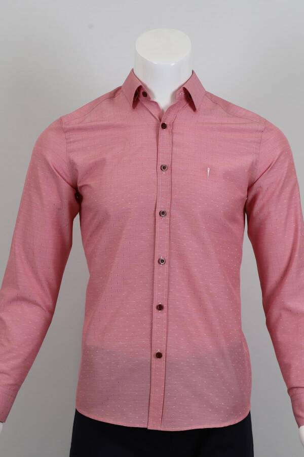 Uzun Kol Slim Fit Desenli Gömlek - 4