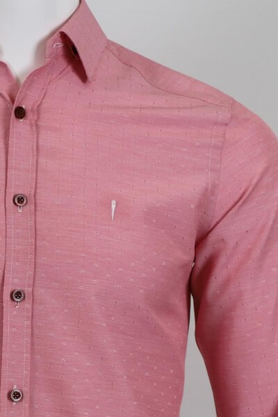Uzun Kol Slim Fit Desenli Gömlek - 3