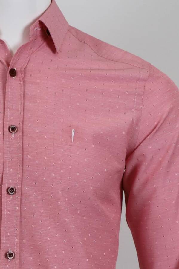 Uzun Kol Slim Fit Desenli Gömlek - 3