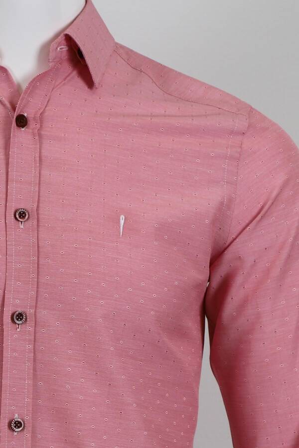 Uzun Kol Slim Fit Desenli Gömlek - 6