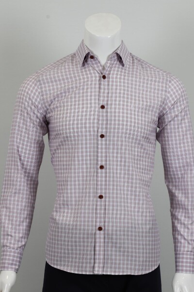 Uzun Kol Slim Fit Kareli Gömlek - 7