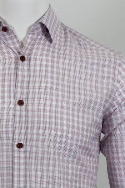 Uzun Kol Slim Fit Kareli Gömlek - 3