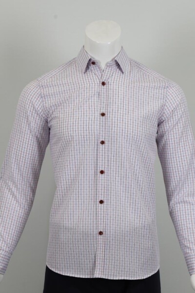 Uzun Kol Slim Fit Kareli Gömlek - 1