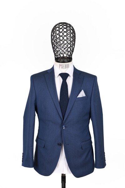 Slim Fit Parlament Mavisi Takım Elbise - 3