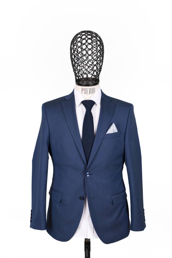 Slim Fit Parlament Mavisi Takım Elbise · 3
