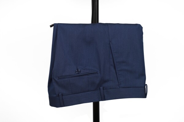 Slim Fit Parlament Mavisi Takım Elbise - 5