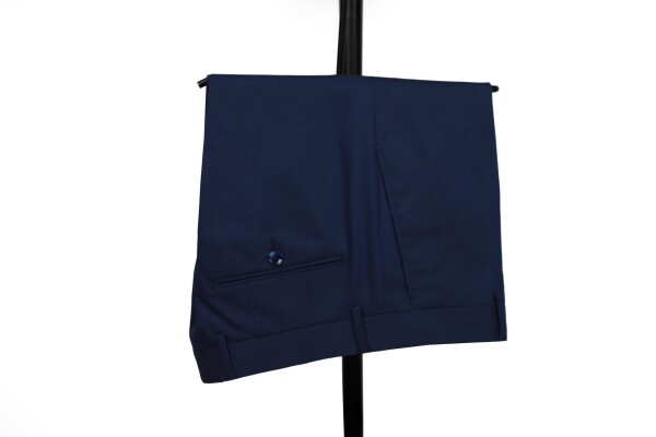 Slim Fit Parlament Mavisi Takım Elbise - 4