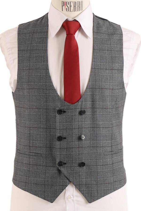 Regular Fit Yelekli Takım - 5