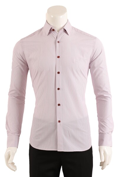 Slim Fit Erkek Gömlek - 1