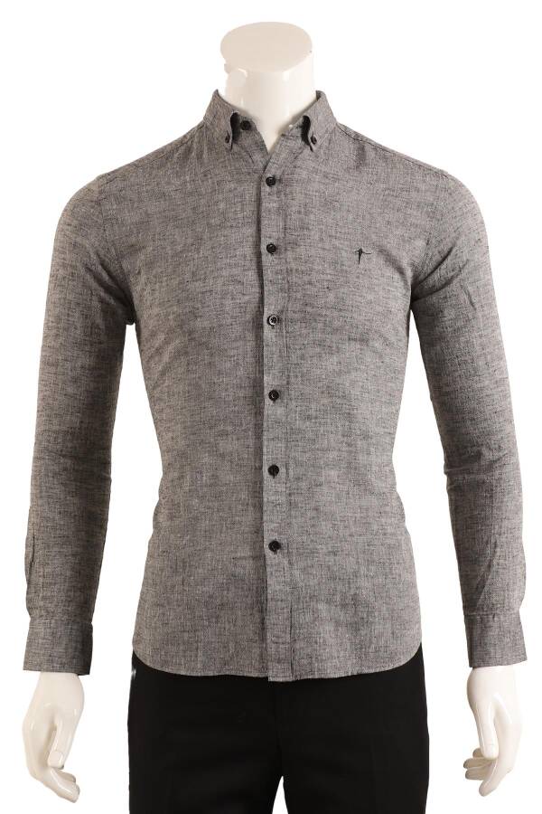 Slim Fit Erkek Gömlek - 1