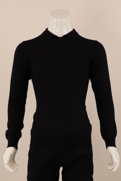 Slim Fit Yünlü Düğmeli Triko - 3