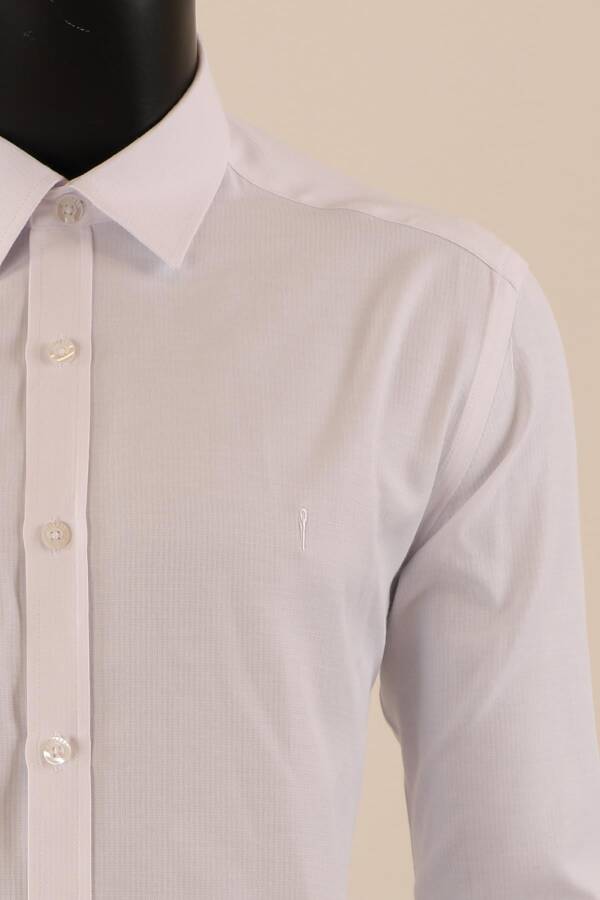 Uzun Kol Slim Fit Çizgili Gömlek - 4