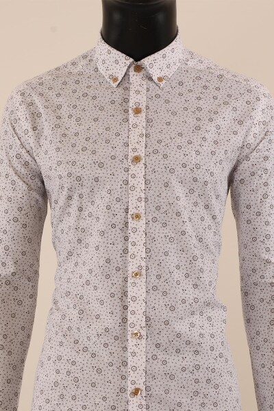 Uzun Kol Slim Fit Desenli Gömlek - 6