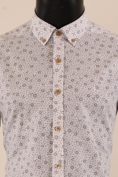 Uzun Kol Slim Fit Desenli Gömlek - 7