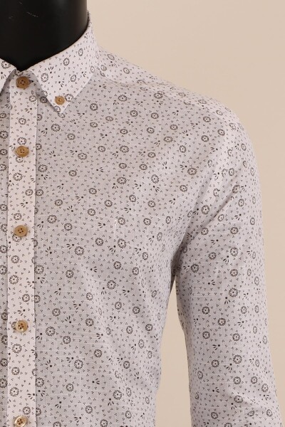Uzun Kol Slim Fit Desenli Gömlek - 8