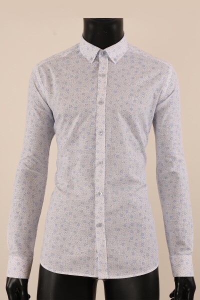 Uzun Kol Slim Fit Desenli Gömlek - 9