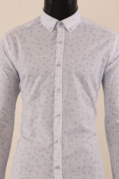 Uzun Kol Slim Fit Desenli Gömlek - 10