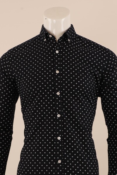Uzun Kol Slim Fit Desenli Gömlek - 2
