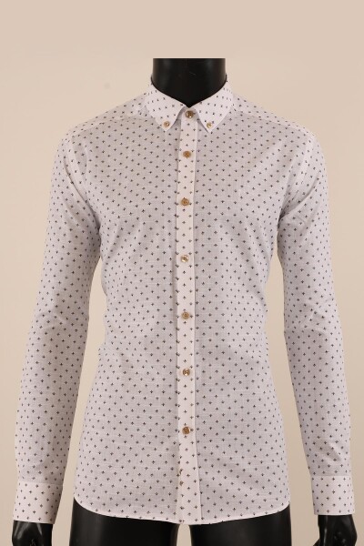 Uzun Kol Slim Fit Desenli Gömlek - 5