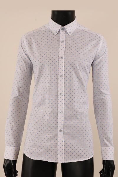 Uzun Kol Slim Fit Desenli Gömlek - 9