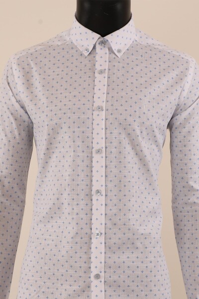 Uzun Kol Slim Fit Desenli Gömlek - 10