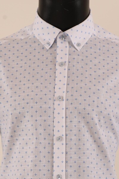 Uzun Kol Slim Fit Desenli Gömlek - 11