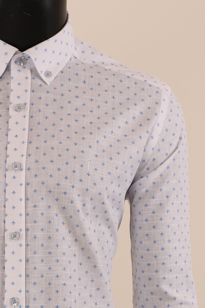 Uzun Kol Slim Fit Desenli Gömlek - 12