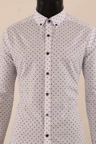Uzun Kol Slim Fit Desenli Gömlek - 14
