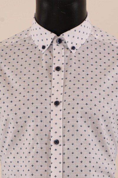 Uzun Kol Slim Fit Desenli Gömlek - 15