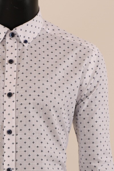 Uzun Kol Slim Fit Desenli Gömlek - 16