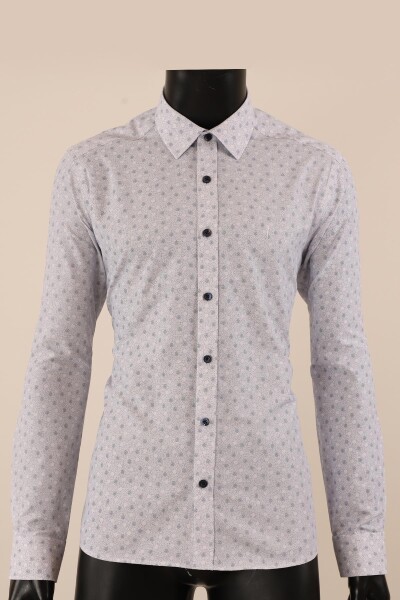 Uzun Kol Slim Fit Desenli Gömlek - 9