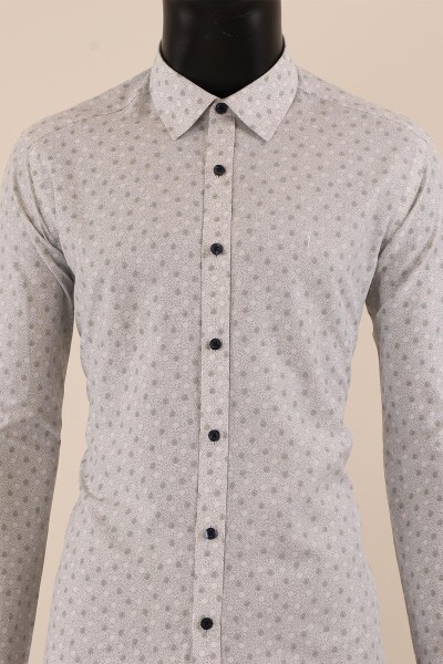 Uzun Kol Slim Fit Desenli Gömlek - 2