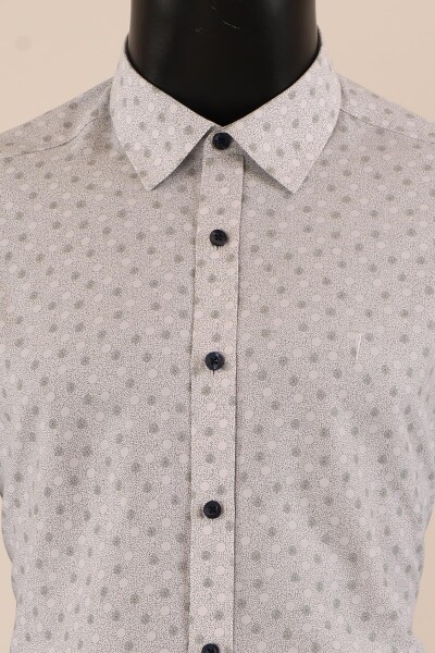 Uzun Kol Slim Fit Desenli Gömlek - 3