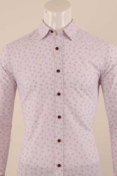 Uzun Kol Slim Fit Desenli Gömlek - 6
