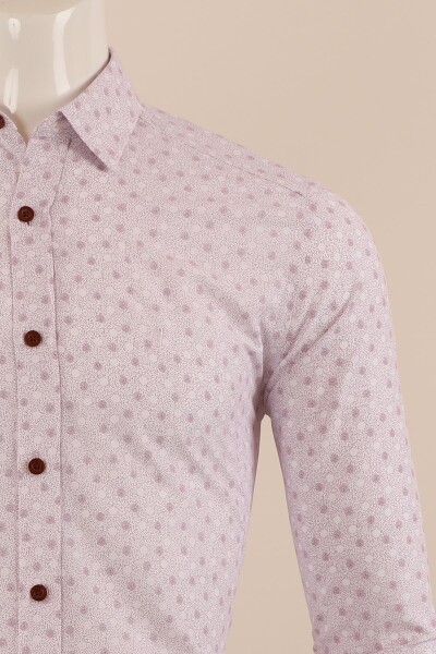 Uzun Kol Slim Fit Desenli Gömlek - 8