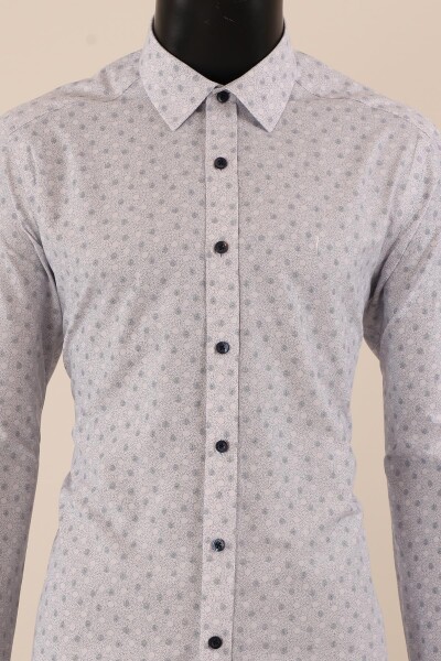 Uzun Kol Slim Fit Desenli Gömlek - 10