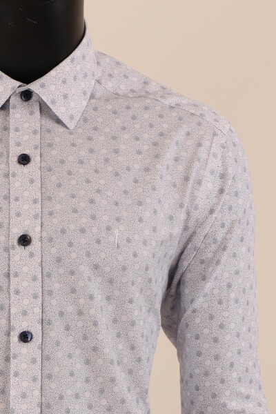 Uzun Kol Slim Fit Desenli Gömlek - 12