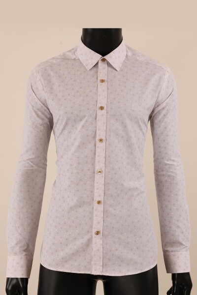 Uzun Kol Slim Fit Desenli Gömlek - 13