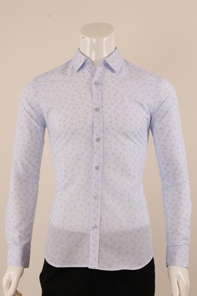 Uzun Kol Slim Fit Desenli Gömlek - 17