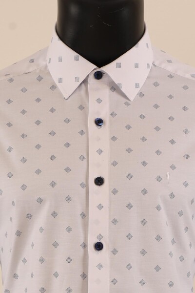 Uzun Kol Slim Fit Desenli Gömlek - 7