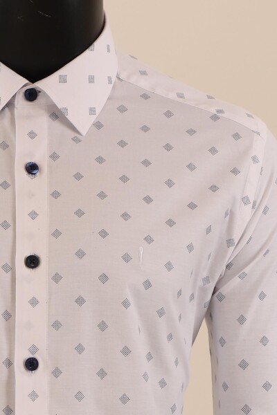 Uzun Kol Slim Fit Desenli Gömlek - 8