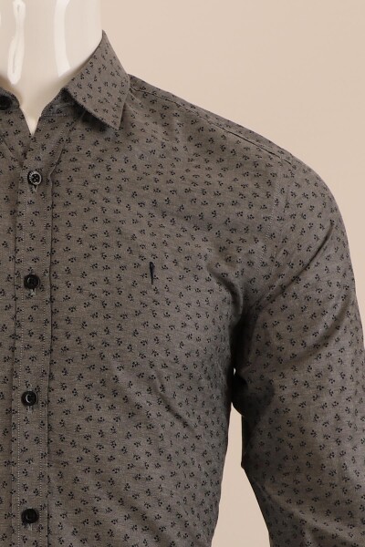 Uzun Kol Slim Fit Desenli Gömlek - 4