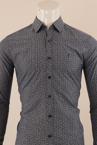 Uzun Kol Slim Fit Desenli Gömlek - 6