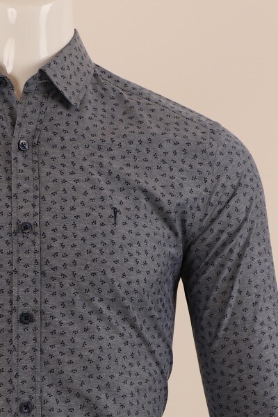 Uzun Kol Slim Fit Desenli Gömlek - 8