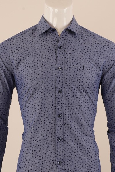 Uzun Kol Slim Fit Desenli Gömlek - 10