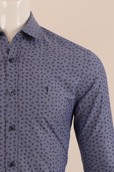 Uzun Kol Slim Fit Desenli Gömlek - 12