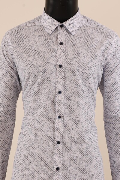 Uzun Kol Slim Fit Desenli Gömlek - 2