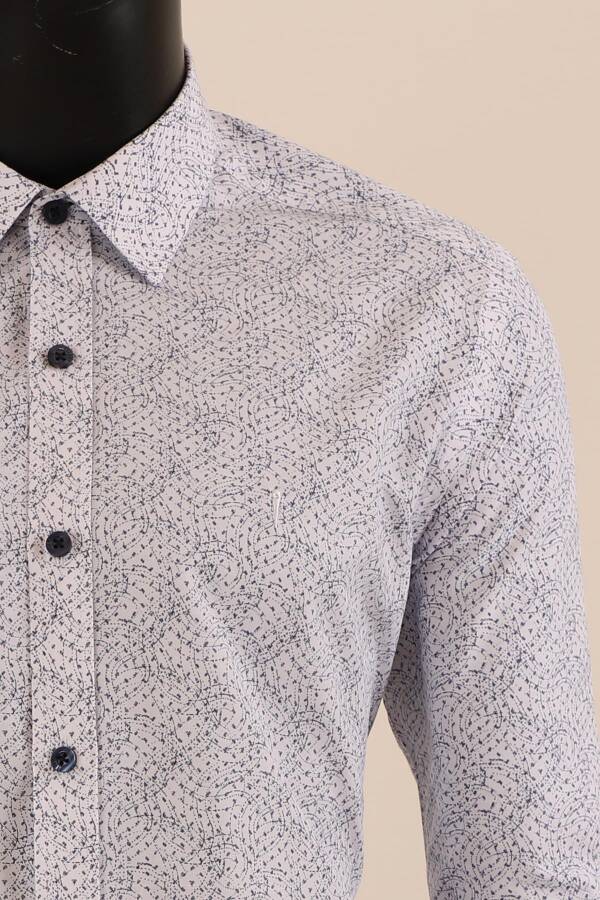 Uzun Kol Slim Fit Desenli Gömlek - 4