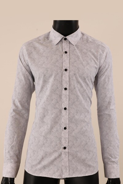 Uzun Kol Slim Fit Desenli Gömlek - 5